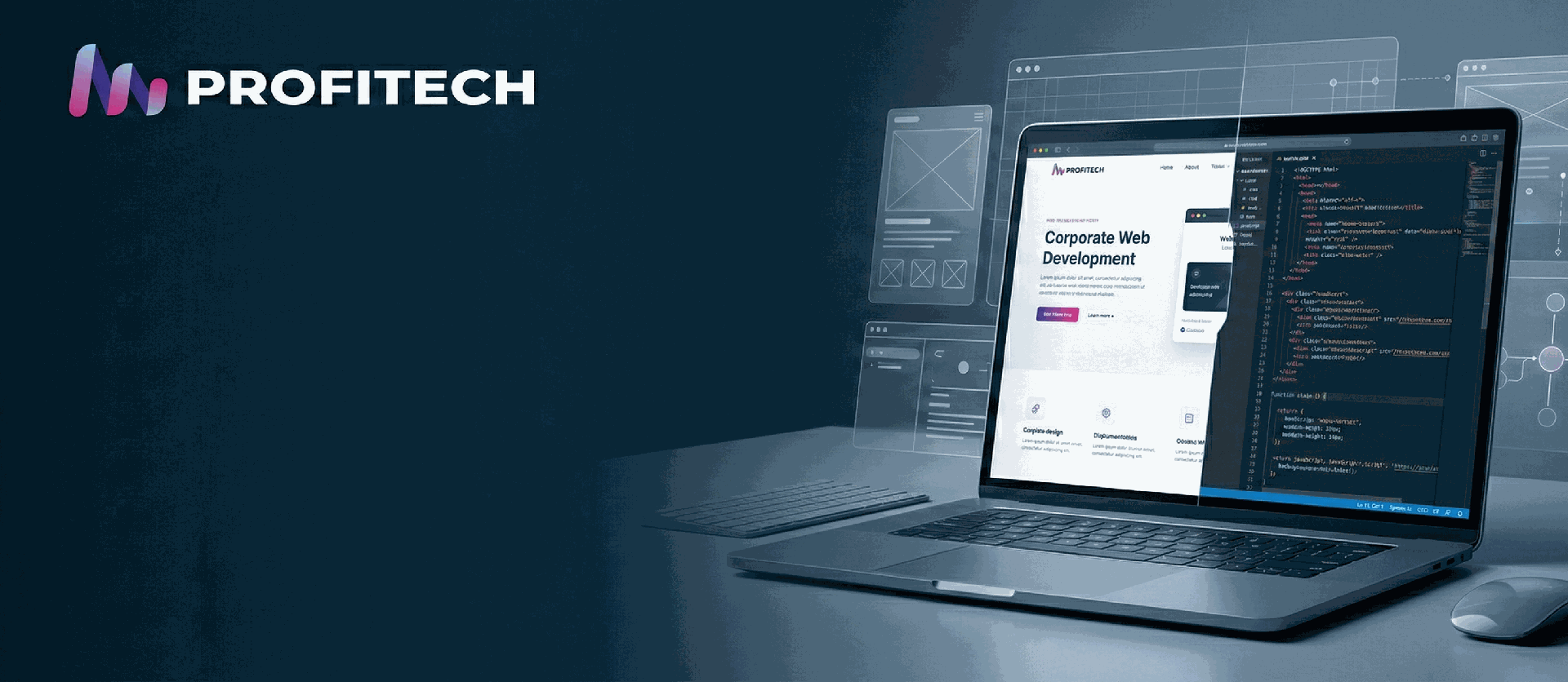 Modern workspace veb sayt dizaynı